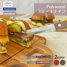 画像1: ステーキナイフ( 食洗機対応) 波刃 ステンレス ポリウッド Polywood  21100/475・21100/495【直送商品】 (1)