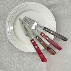 画像5: ロングフォーク・ロングナイフ (レッド・ダーク) (食洗機対応)ステンレス ポリウッド Polywood  21110/070・090_21109/074・094【直送商品】 (5)