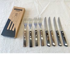 画像2: ステーキナイフ＆フォーク 8点セット ダーク(食洗機対応)Polywood 29899/296【直送商品】 (2)