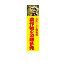 画像1: 立て看板 農作物の盗難多発 みかん(選べる木枠サイズ)【直送商品】 (1)