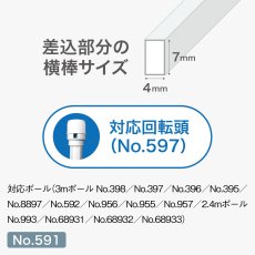 画像2: のぼり旗 ポール横棒 かんざし 600mm 白 直径22mm用 (450×1800mm対応) No.591 (2)